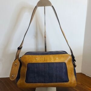 Chloe Blue and Tan Crossbody Bag New condition